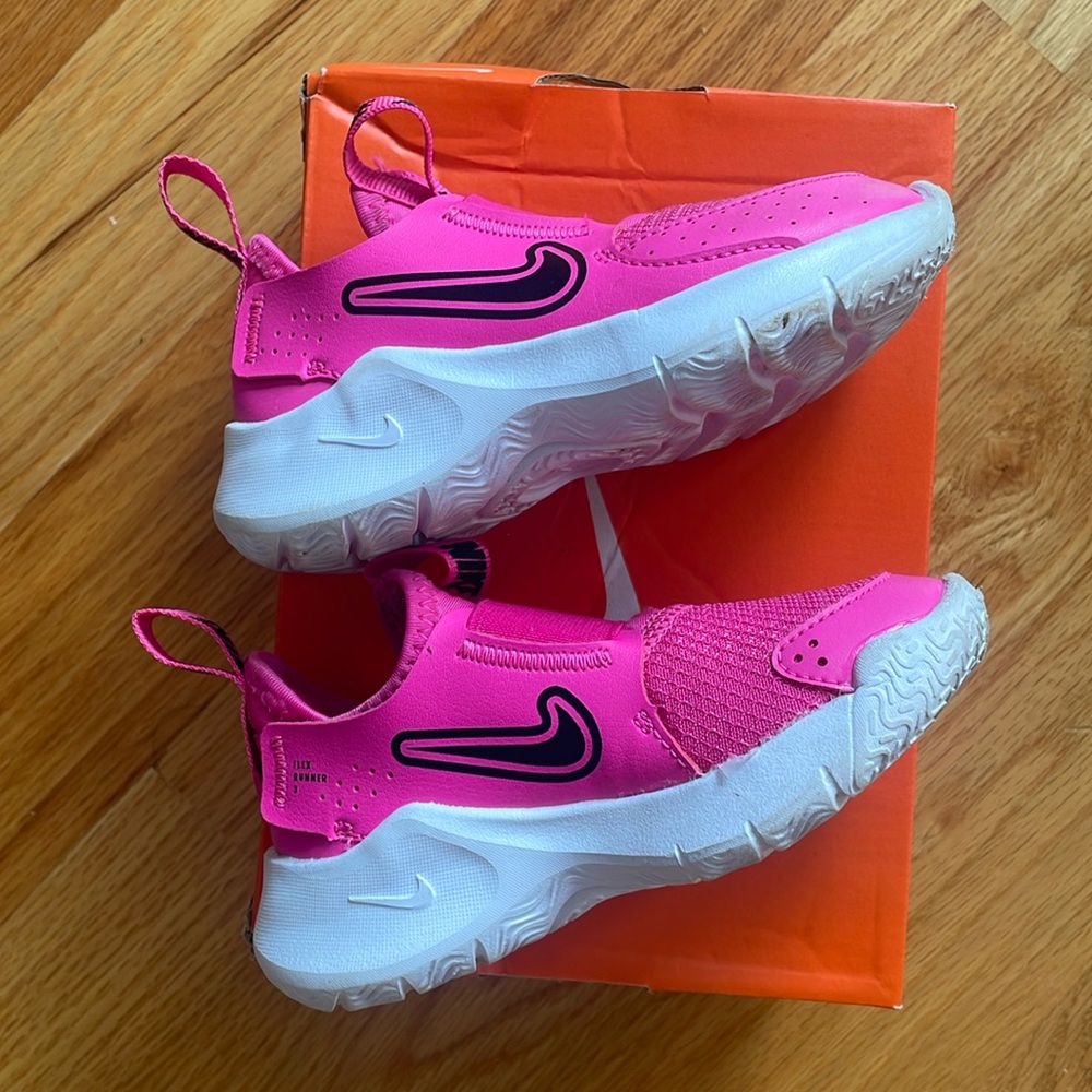 Nike Kids Pink and White Slip-On Sneakers